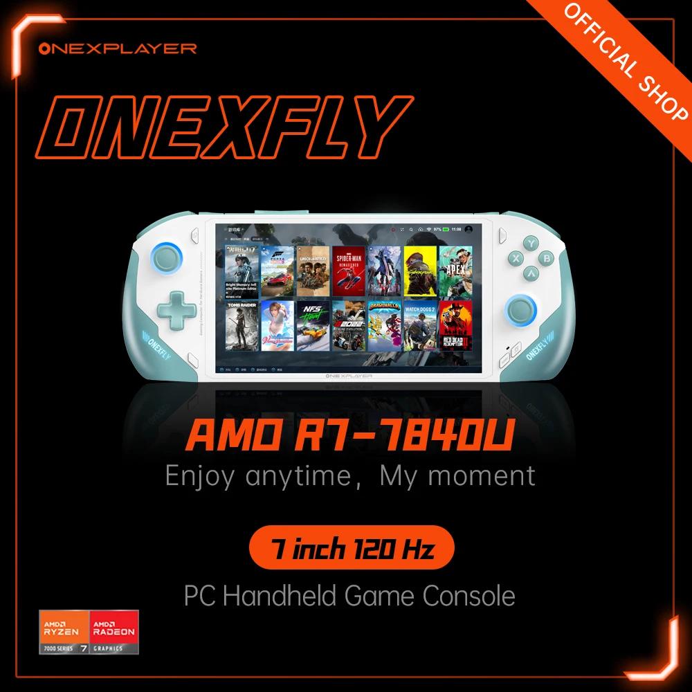 OneexPlayer 노트북 PC 게임 콘솔, Oneexfly AMD Ryzen 7 7840U, 3 in 1 비디오 태블릿, WIN11 게임 컴퓨터, 7 인치, 120Hz 화면, 32G, 1TB, 2TB